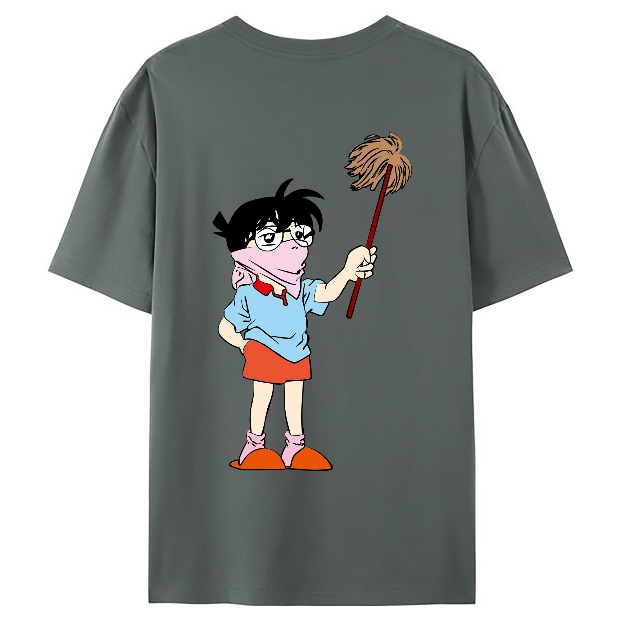（画像用） 名探偵コナン 江戸川 コナン Detective Conan Conan Edogawa 綿100％ メンズ半袖Tシャツ（バックプリント） 通気性